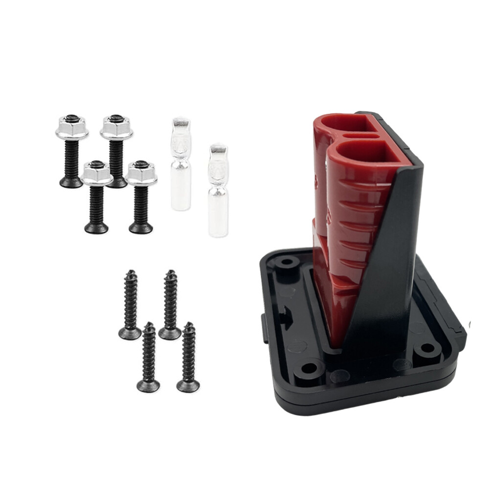 Kit Staffa Da Incasso Per Spina Anderson 120A – Caravan 120A – Supporto Con Coperchio Per Camper, Yacht E Roulotte (Nero)