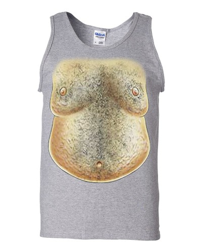 Hairy Belly Funny Tank Top Beer Belly Drinking Hairy Chest Muscle Shirt - Picture 3 of 7