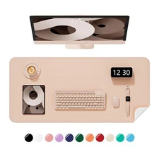 Desk Pad 30" x 14" PU Leather Non-Slip Desk Mat Large Mouse Pad for Desktop W...