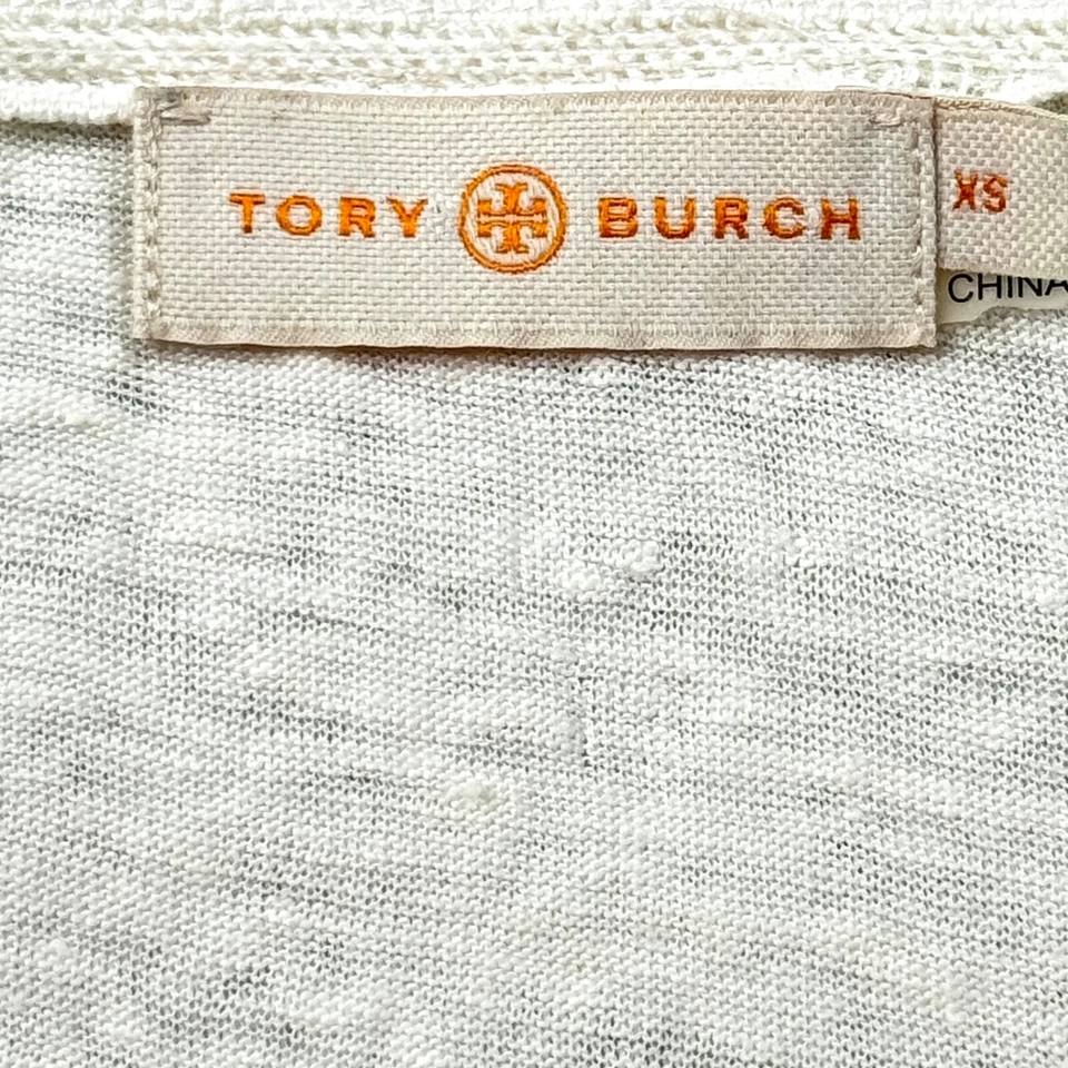 Tory Burch Crotchet 蕾丝衬衫上衣象牙白女式 XS — 第 3/4 张图片