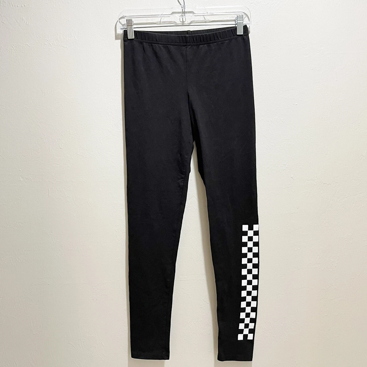 VANS Womens CHALKBOARD II Leggings In Black Checkerboard Print Leg Size  Small