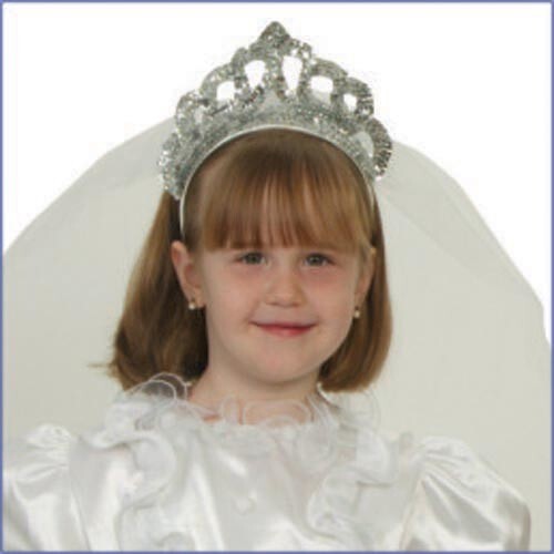 Dress-Up-America Tiara and Veil - Costume Bride Tiara With Attached Veil