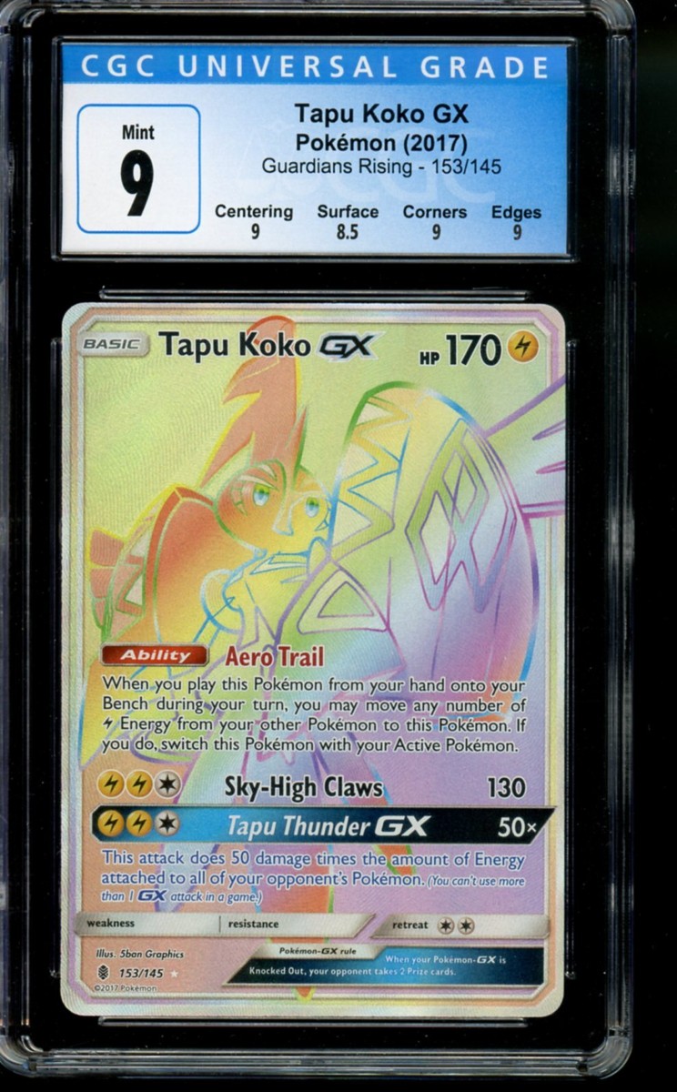 Tapu Koko GX 153/145 Pokemon TCG Guardian's Rising Rainbow Graded
