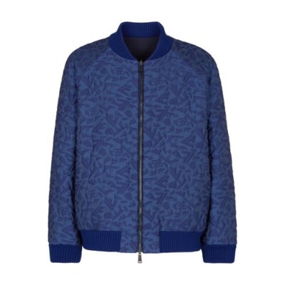 Fendi Herren Jacke, Fendi Wolle Bomber Reversibel Fragment 3D