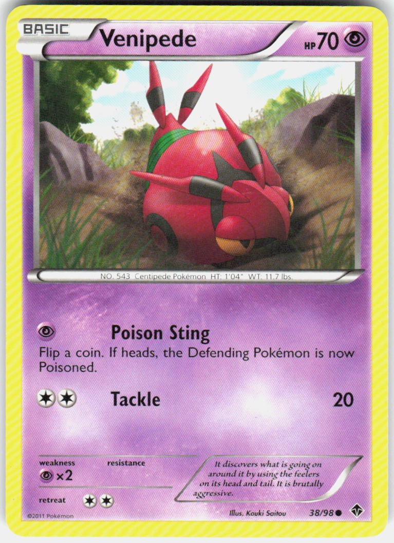 Venipede 38/98 Common Emerging Powers Pokemon Lightly Played