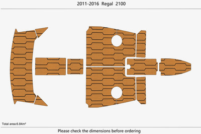 2015  REGAL 2100 Swim Platform Cockpit EVA Pads Foam Faux Teak Deck Flooring Mat