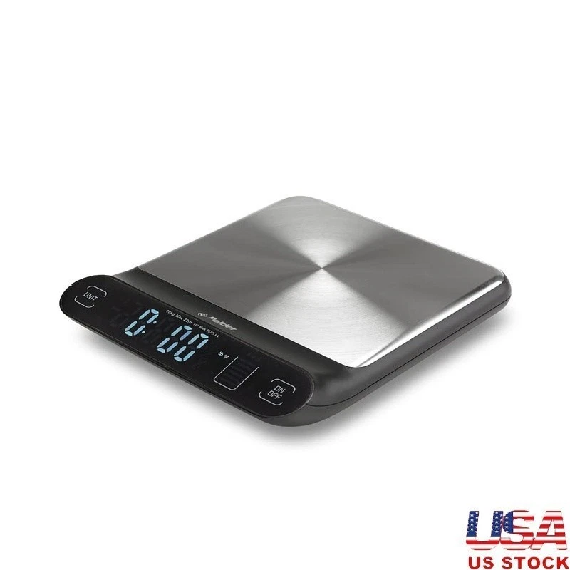 Kitchen Scale Digital LCD Display Tare Function Stainless Steel 22lb Capacity US