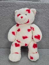 Build A Bear White Teddy Bear With Red Hearts A Plenty Plush BAB