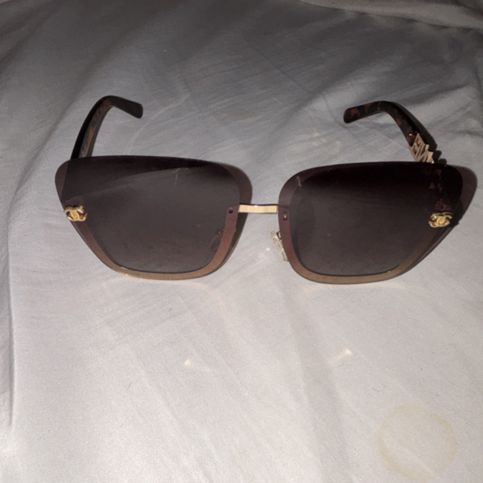 Oversized Square Tortoise Brown Gradient Sunglass… - image 1