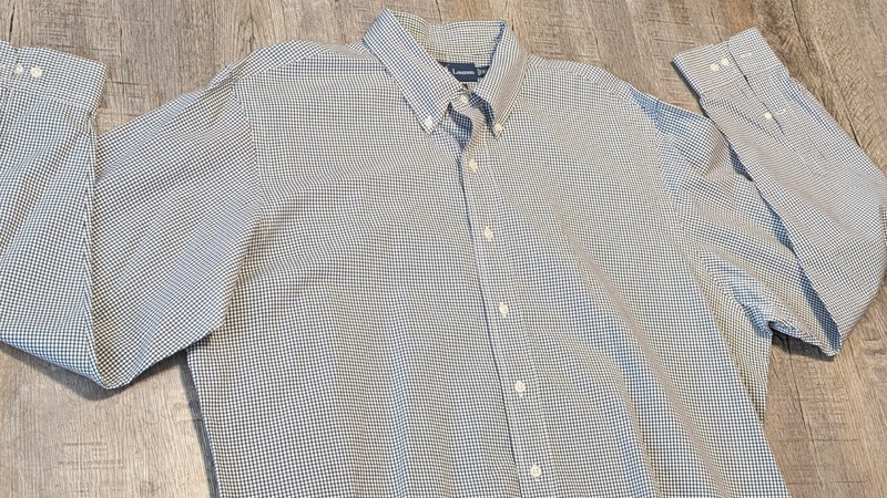 Ralph Lauren Custom Fit Men's XXL Button Down Dress Shirt Black White Checkered