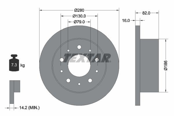 Textar 92116203 Bremsscheibe FüR CitroËN Passend FüR Fiat Opel Peugeot-image
