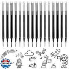 16Pcs 0.7mm Black Erasable Gel Ink Pen Refills Compatible with Frixion Fricti...