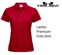 ladies polo shirt top, Tee Jays, Red, new, size small medium large 8 10 12