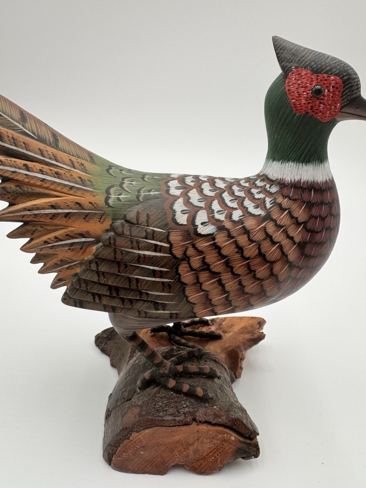 Pheasant Wooden Hand Painted Heritage Industries Stamped Item No WC-9