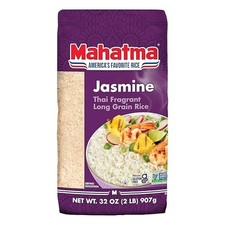 Mahatma Jasmine Rice, 2lb Bag of Rice, Thai, Indian, or Cambodian Fragrant Flav