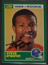 1989 Score Rookie Steve Atwater #263 (RC) - On-Card Auto w/ 