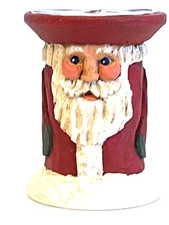 VINTAGE HAND CARVED SANTA THREAD SPOOL BY KRUGER.   BEAUTIFUL! AMAZING! #2