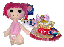 Build a Bear 2015 Lalaloopsy Crumbs Sugar Cookie SIN RELLENO Muñeca Sonido Vestido PJs
