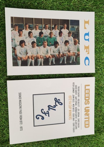 LEEDS UNITED Players 1972 FIRMADO PÁGINA A4 X 14 ganadores de la FA Cup Wembley nombrado - Imagen 2 de 24