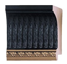 Picture Frame Moulding Wood 18Ft Bundle - Ornate Black Finish - 3" Width - 1/2