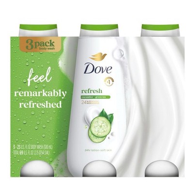 Dove Refreshing Cucumber & Green TeaBody Wash, 3 pk./23 oz.