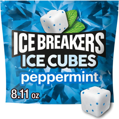 ICE BREAKERS ICE CUBES Peppermint Sugar Free Chewing Gum 100 Count Pouch