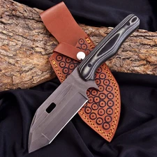 Rugged D2 steel Blade Hunting Knife Full Tang With Micarta Handle For Outdoor