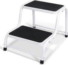 Heavy Duty Metal Double Step Stool Footstool for Bath Kitchen Mobility & Shower
