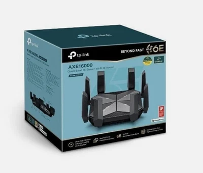 TP-Link AXE16000 Quad-Band WiFi 6E Router (Archer AXE300) Dual 10G - Brand New - Image 1 of 4