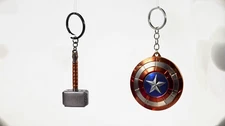 Thor's Hammer, Captain America, KeyChains, - 15 Free Sticker, Free Shipping - US