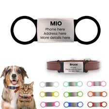 Custom Dog Tag Pets Engraved Name Tag Slide On ID Tags Collar Tags S, M, L, XL