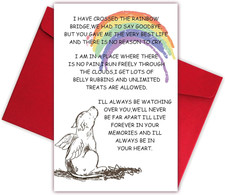 Sympathy Card for Loss of Pet Dog, Pet Loss Cards,Rainbow Bridge Condolence Card
