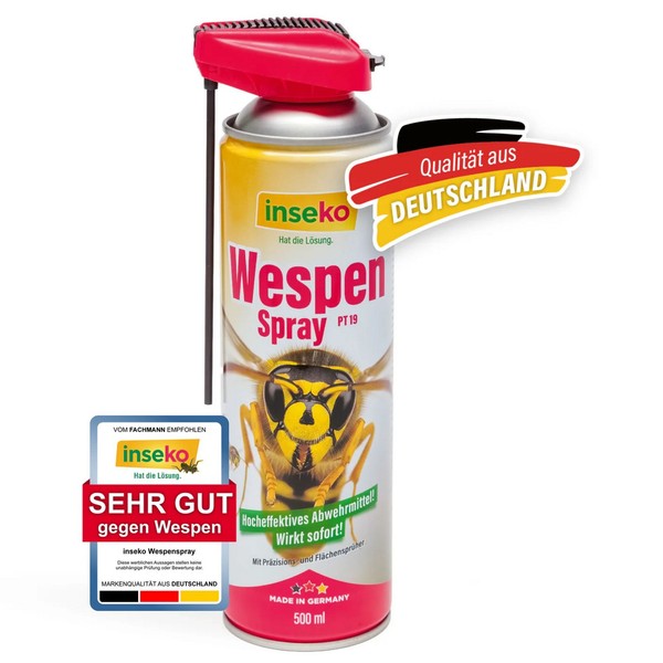 Inseko Wespen Spray 500Ml Insekten Spray Abwehr Haus Garten Innen AußEn Neu-image