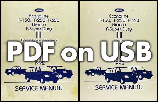 1992 Ford Pickup Werkstatt-Handbuch USB Bronco F150 F250 F350 Econoline Van-image