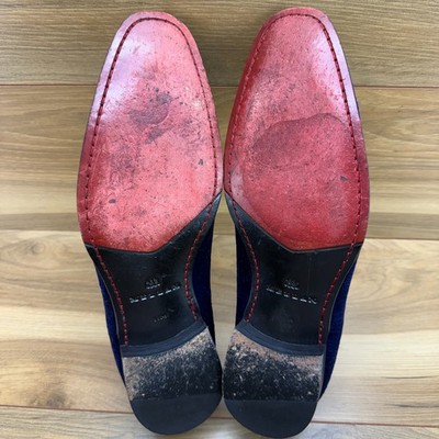 Mezlan Custom Dresden Velvet Loafers Mens 11 M Blue Tuxedo  display picture 1