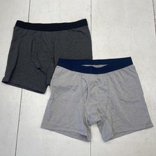 Old Navy Boxer Briefs Youth XL 2 Pack Gray Cotton Blend Stretch Underwear Fly