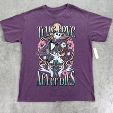 Disney Tim Burton's The Nightmare Before Christmas T-Shirt Womens Large Purple