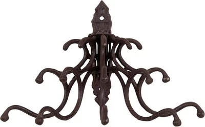 Creative Co-Op Antique Cast Iron Wall Hooks in Rust Finish - Picture 1 of 2