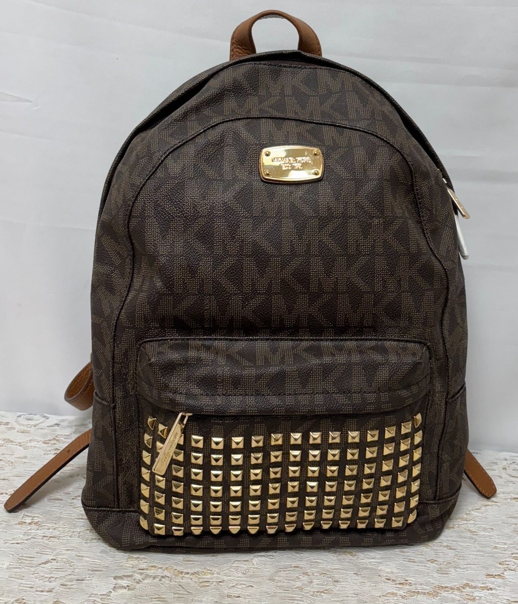 Michael Kors Jet Set Studded Backpack Brown s-l400.jpg main image 2
