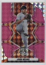 2022 Panini Mosaic Fluorescent Pink Mosaic Prizm 10/10 John Means #15 4f5