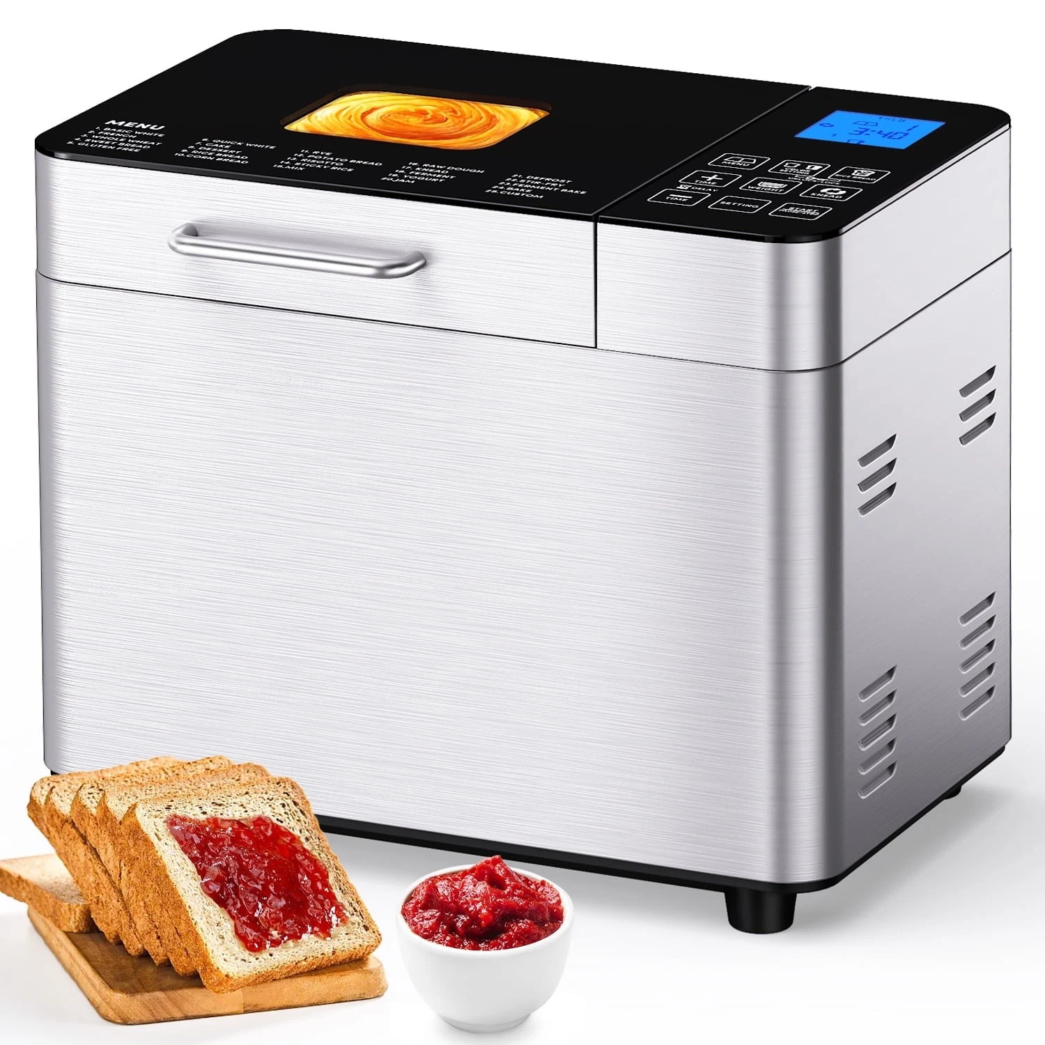 TINANA YH-BM-01 25-in-1 Stainless Steel Bread Maker Machine, 2 LB Wheat Bread
Opens in a new window