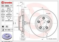 2X Brembo Bremsscheibe 09.C882.11 FüR Audi Porsche VW