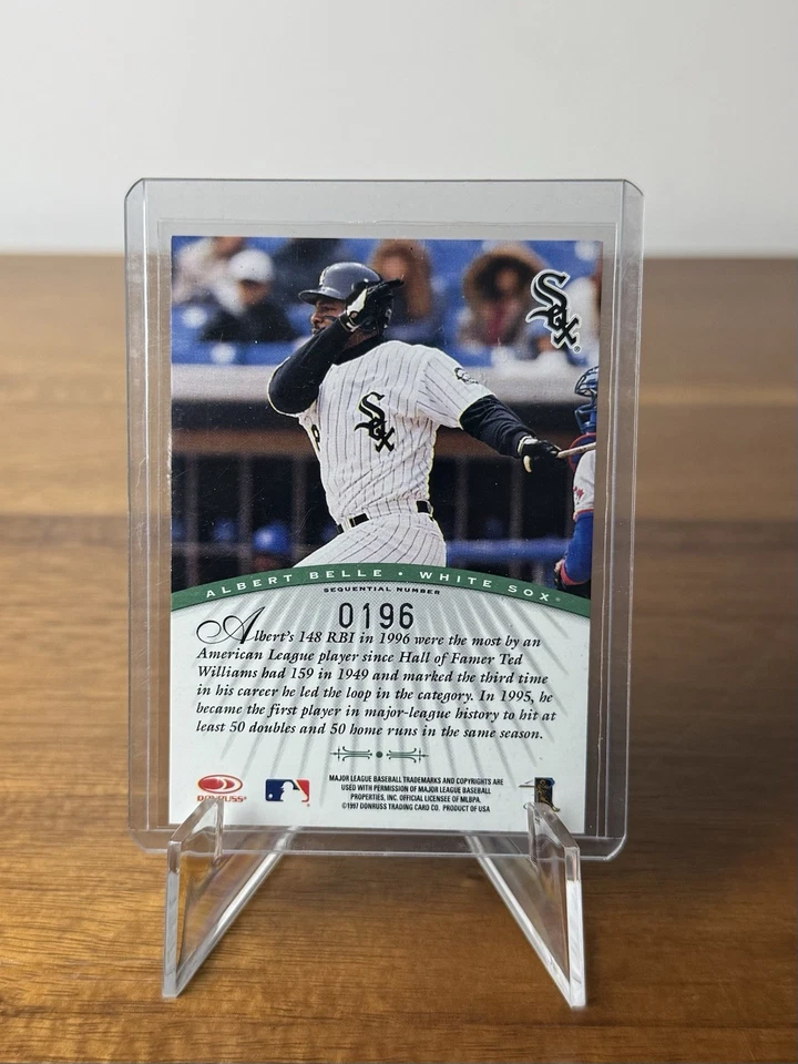 Albert Belle 1997 Donruss Signature Series Millennium Marks Auto 196/400 Salón de la fama? SP Foto 2 de 2