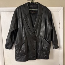 Vintage Wilson Black Leather Jacket Size M Removable Thinsulate Lining