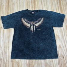 Vintage Arizona Native American Petroglyph T-Shirt Black Teal USA Size XL