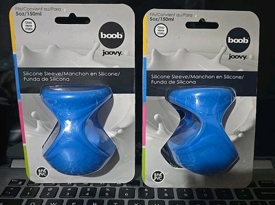 Qty 2 Joovy Boob Silicone Sleeve, Blue, 5 Ounce (No BPA/PVC ) NEW