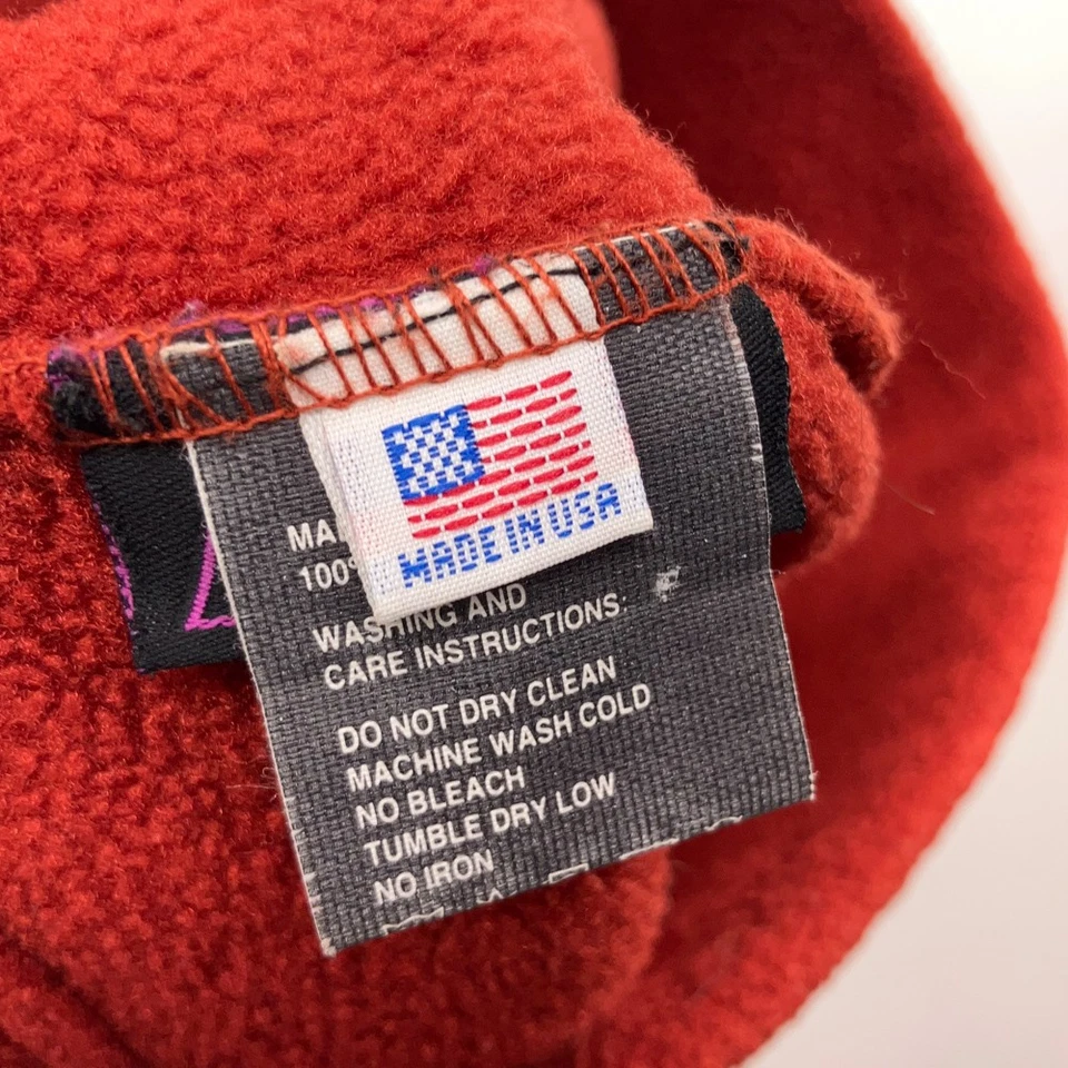 Retro Made USA Burton Snowboard Orange Fleece Winter Hat - Image 4 of 4