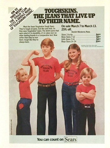 1982 Sears Toughskins Jeans for Kids 