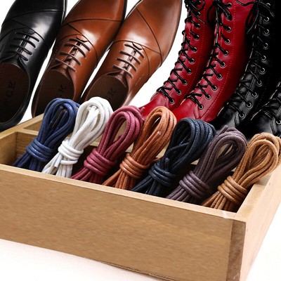 Leather Shoelaces Laces Dress Sport Boot Strings Shoes Waxed Cord Shoe