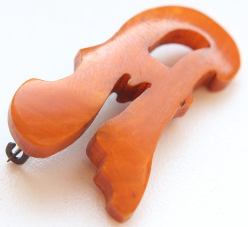 Vintage Amber Letter ''A'' Monogram Brooch 4.29 gram 波羅的海琥珀 - Picture 4 of 5